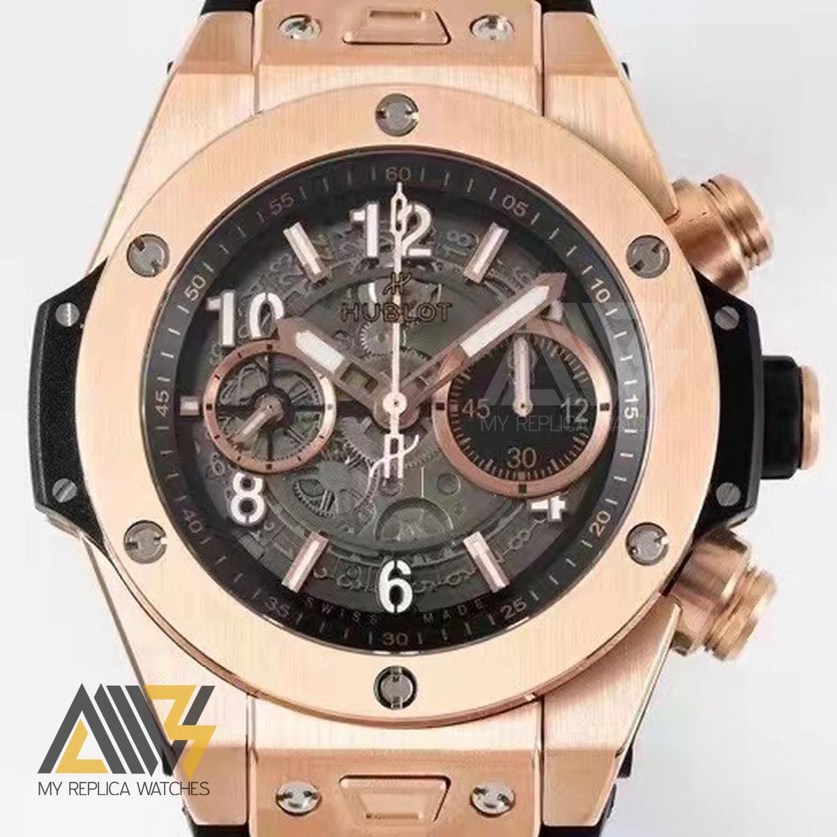 Big Bang Unico 421.OX.1180.RX 44mm Rosegold Case ZF 1:1 Best Edition Skeleton Dial on Black Rubber Strap A1280